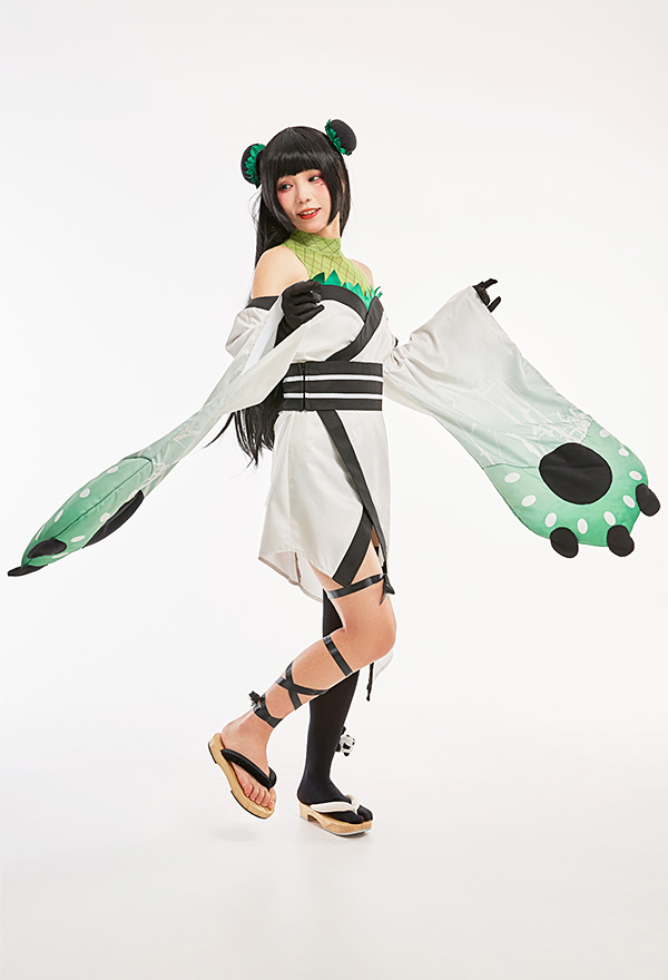 Panda Kimono Kleid Kawaii Bambus mit Panda Ohren