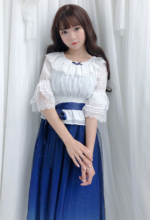 Süß Japanische Mode Lolita Sternenhimmel JSK Kleid