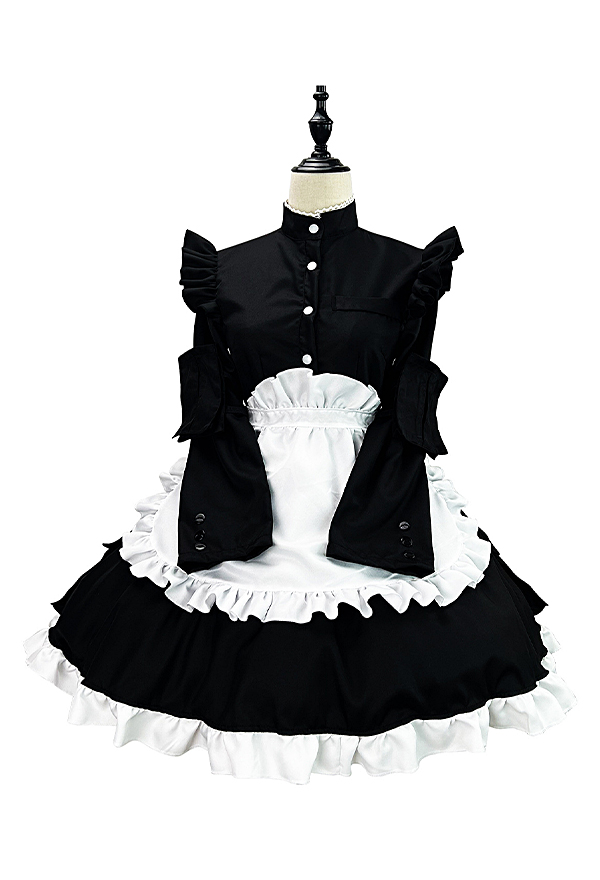 Black White Kawaii Lolita Maid Cosplay Women's Dress