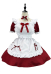 Christmas Kawaii Maid Outfit Ruffle Bow Decorated Dress and Apron with Headdress and Choker