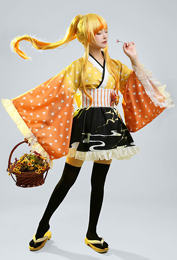 KNY Costume de Cosplay Thunder Style Lolita Kimono Robe avec Corset