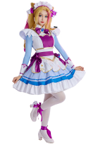 LOL Gwen Maid Dress Cosplay Costume Maid Dress with Bowknot and Stockings Sleeves