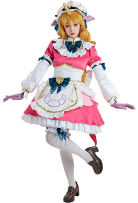 LOL Cafe Cuties Soraka Cosplay Costume Pink Maid Costume