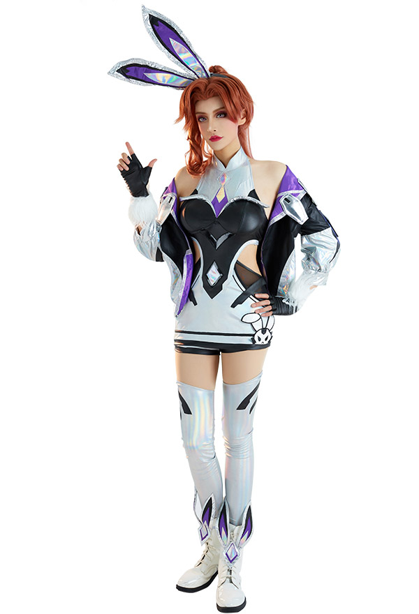 Miss Fortune Battle Bunny Cosplay LoL League of Legends Jacke Kleid Socken Zubehör Cosplay Kostüm