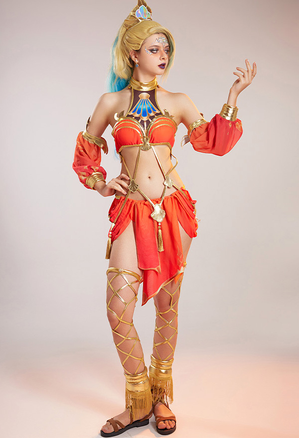 League of Legends LOL Costume de Cosplay Nidalee Ocean Song Skin Ensemble Haut et Short