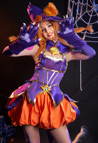 LOL Neeko Bewitching Skin Cosplay Kawaii Katze Top Hut Handschuhe Katzenpfote Handschuhe Ohr Cosplay Kostüm