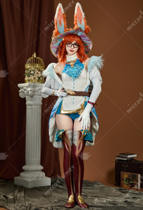 LOL Aurora Cosplay Costume Sweater Jacket Set with Pants and Ears