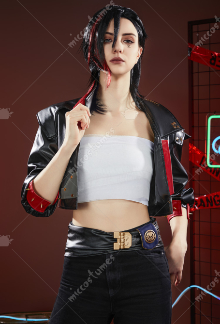 Arcane LOL Vi Cosplay Costume Jacket with Belt and Waist Accessory Premium Ver