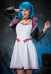 Arcane LOL Universe Jinx Cosplay Costume White Dress with Jacket Necklace