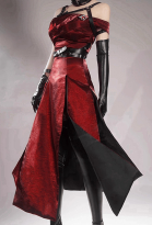 Love and deepspace Cosplay Costume Red Dress Suit with Leather Stockings and Chest Straps