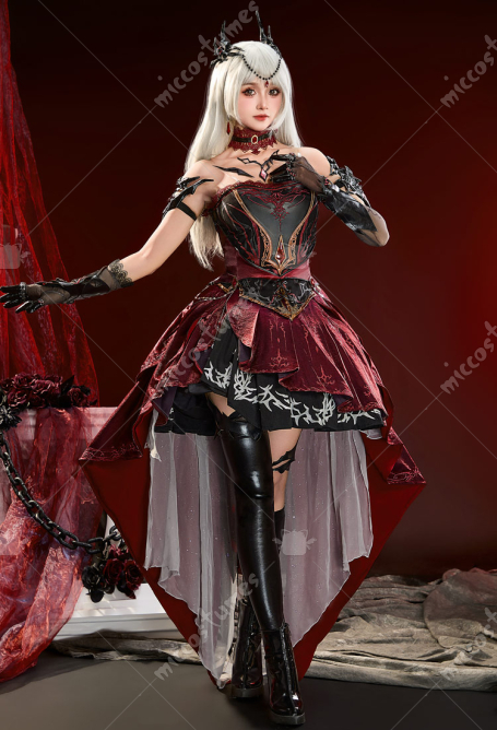 Love and Deepspace Cosplay Costume MC Combat Outfits Scarlet Passion Abysm Sovereign Top Skirt Set
