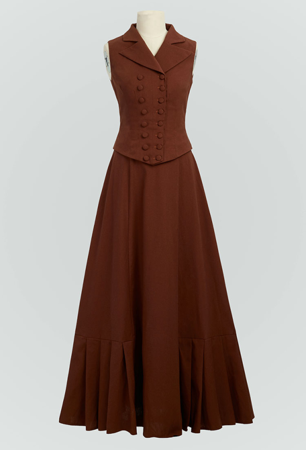 Women Gibson Girl Suit Costume - Vintage Vest with Half Length Skirt  Renaissance Medieval Waistcoat Skirt Set Cosplay | Top Quality Outfits for  Sale