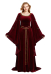 Mittelalterliches Renaissance Kostüm Hexen Samtkleid mit Weiten Ärmeln und Gürtel