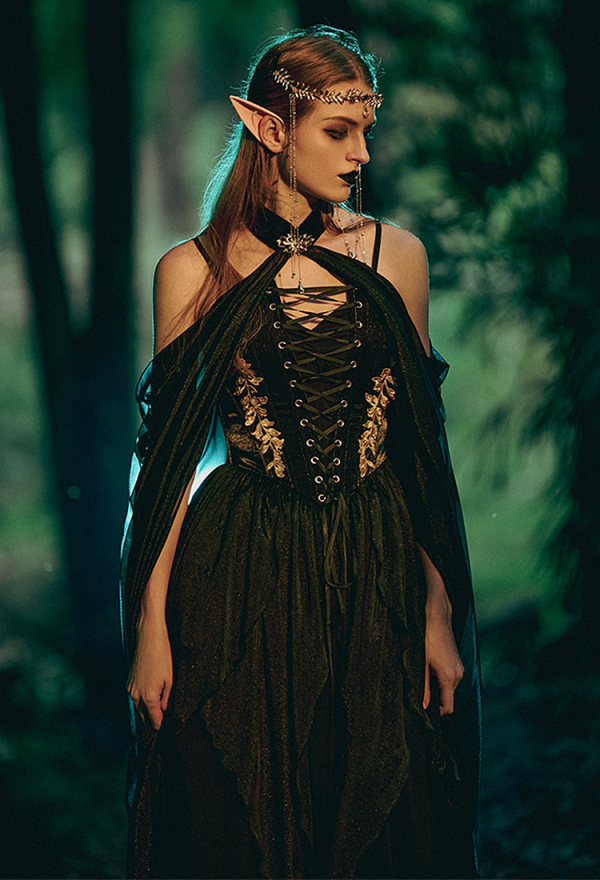 Dark Elf Dress Set Renaissance Gothic Costume - Medieval Dress for Women | Top Quality Outfits for Sale Dark Elf Dress Set Renaissance Gothic Costume - Medieval Dress for Women | Top Quality Outfits for Sale