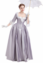 Renaissance Outfit Vintage Medieval Dress Oil Painting Style Top and Half Skirt with Bow