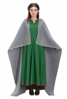 Medieval Viking Style Cape Winter Vintage Tweed Embroidered Shawl