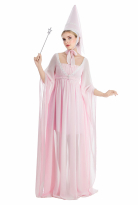Medieval Princess Dress Renaissance Costume Pink Satin Gown with Hat