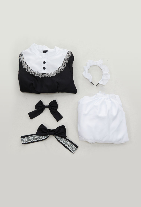 black and white maid dress Plus Size Cosplay Monogatari Black & Pink Maid Costume Dress Set –  Sugarplum Store