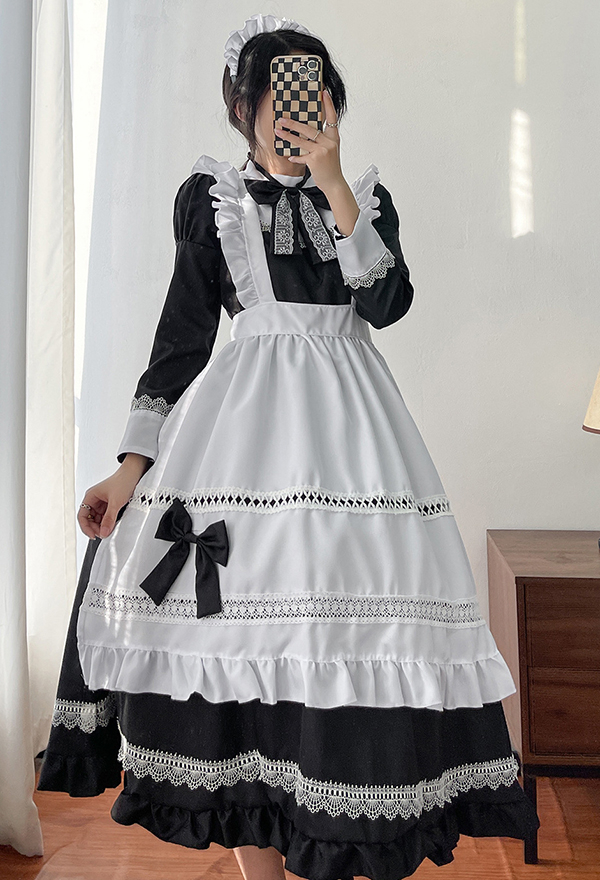 chinese dress ladies Cozy Winter Wonderland Pink Long Sleeve Lolita JSK Dress JSK and Coat 1 / M main image 1