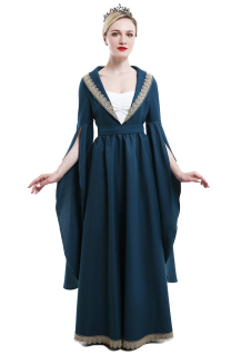 Medieval Renaissance Historical Dress - Blue Celtic Fairy Velvet Square Neck Wide Sleeve Gown | Top Quality Dress for Sale Medieval Renaissance Historical Dress - Blue Celtic Fairy Velvet Square Neck Wide Sleeve Gown | Top Quality Dress for Sale