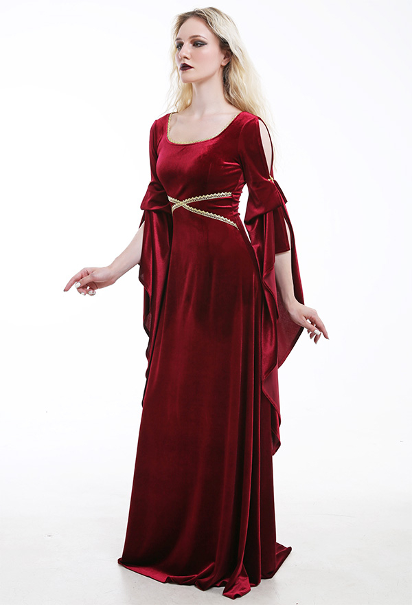 Red velvet medieval on sale dress