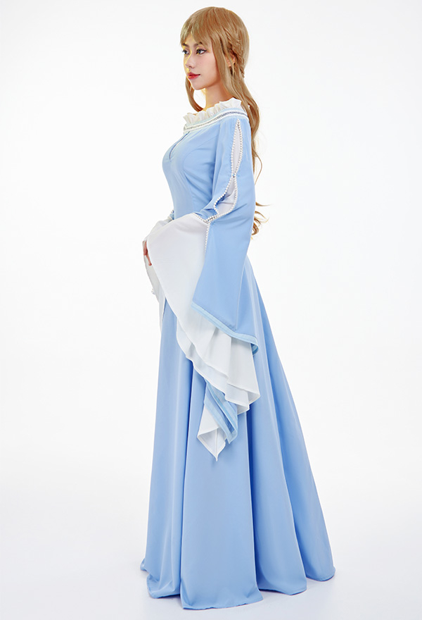 Medieval Renaissance Wedding Costume - Vintage Fake Two-Piece Dress with  Wide Open Sleeves | Top Quality Dress for Sale