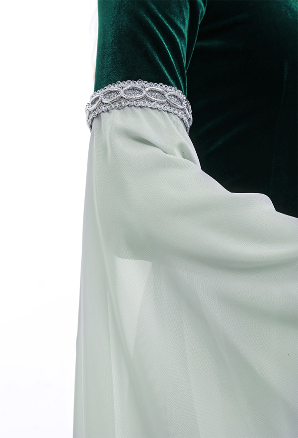 Retro Fairy Elf Dark Green Velvet Gown - Medieval Costume Historical Dress | Top Quality Dress for Sale Retro Fairy Elf Dark Green Velvet Gown - Medieval Costume Historical Dress | Top Quality Dress for Sale