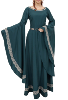 Medieval Renaissance Costume Green Historical Retro Dress Gown for Role Play Party Halloween