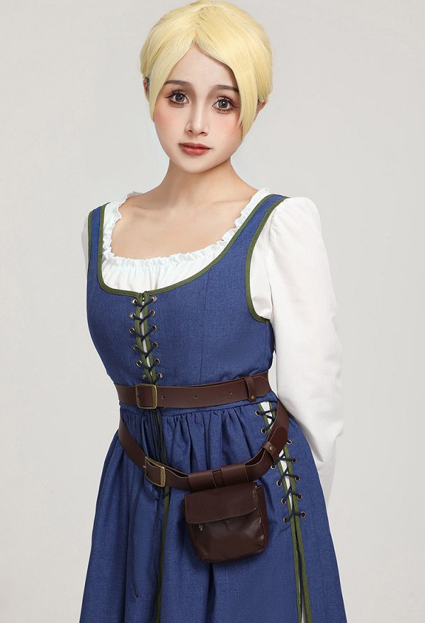 Robe Renaissance Pour Femme - Manches Longues Trompette, Imprimé Floral - Parfaite Pour Cosplay Ou Fêtes