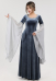 Medieval Dress Renaissance Vintage Retro Costume Fairy Elf Velvet Grey Evening Gown