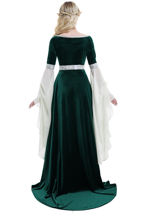 Vestido Medieval Hecho a Mano de Estilo Vintage Verde Musgo Para Hada de Bosque o Elfo