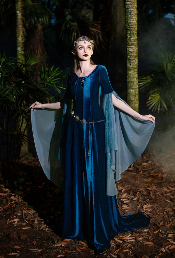 Long Dress Adult Womens Renaissance Medieval Costume Dress Lace