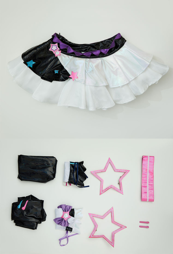 Femmes Virtual Singer Costume- Tube Top et jupe avec sac de taille