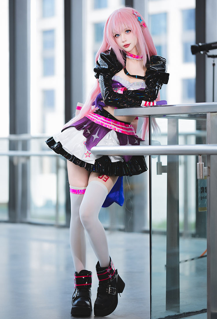 Muse Dash Luka Cosplay Costume Strapless Top and Short Top with Skirt and Gloves