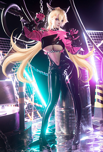 Muse Dash Rin Cosplay Costume Top and Jumpsuit with Gloves