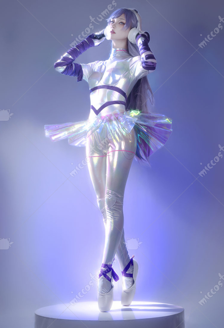 Muse Dash Marija Cosplay Costume Ballerina Suit Jumpsuit with Skirt and Hairband