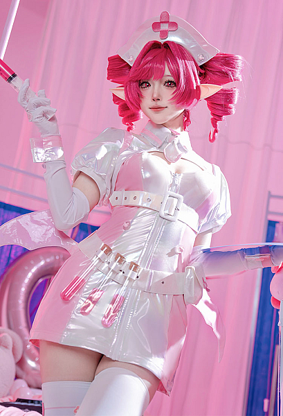 Muse Dash Nocturne Bloodheir Buro Cosplay Kostüm Krankenschwester Kleid Crop Top mit Flügeln