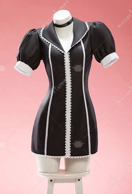 My Dress Up Dear Marin Cosplay Costume Black Lace-trimmed Nurse Uniform Dress with Nurse Cap and Necklace