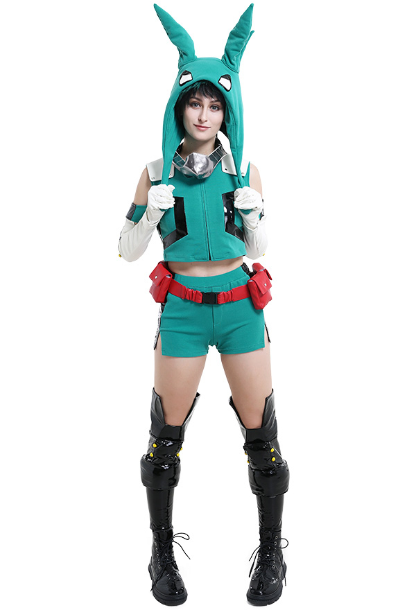 My Hero Academia Izuku Midoriya Deku Damen Cosplay Kostüm mit Hut