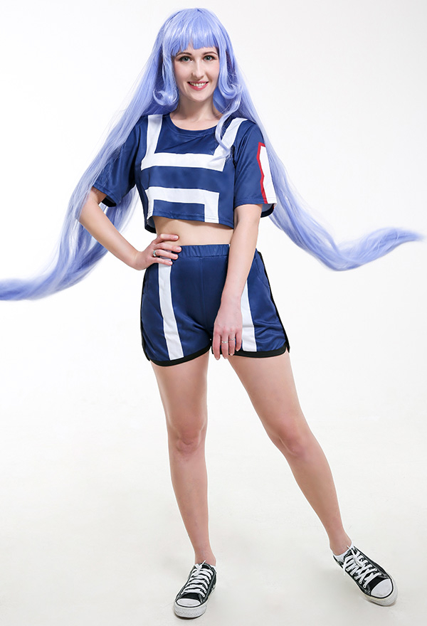 My Hero Academia Cosplay U.A High Costume de Gym Vêtement de Sport Top et Culotte Version pour Femmes