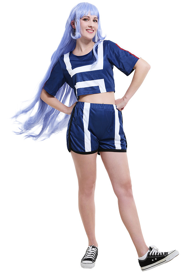 My Hero Academia Cosplay U.A High Costume de Gym Vêtement de Sport Top et Culotte Version pour Femmes