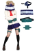 My Hero Academia League of Villains Himiko Toga Cosplay Costume JK School Uniform Sweater with Neckwear and Face Covering