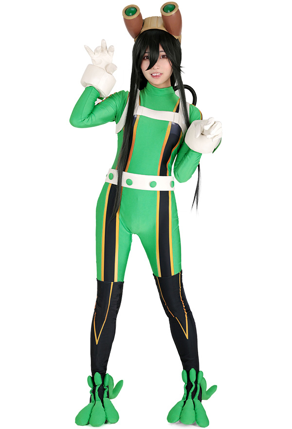 Mi Héroe Academia Froppy Tsuyu Asui Cosplay Jumpsuit Traje de Lucha Traje