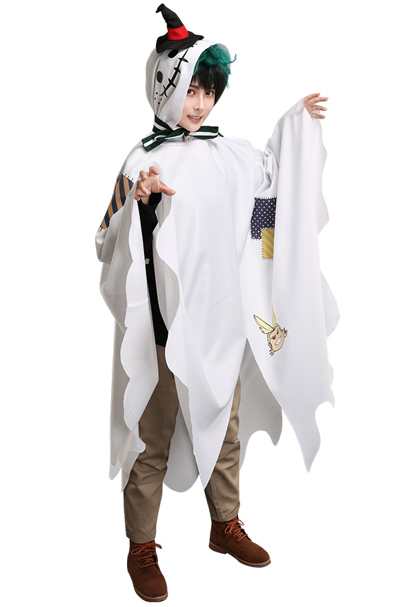 MHA Izuku Midoriya Deku Halloween Cloak Daily Mantle Ghost Cosplay Costume