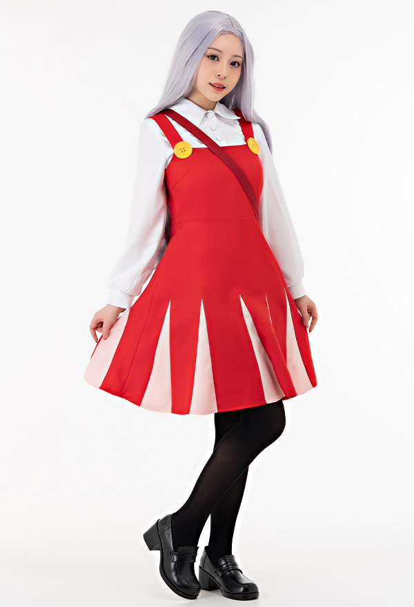 Eri My Hero Academia Cosplay Rot Trägerkleid Tasche Strümpfe Kostüm