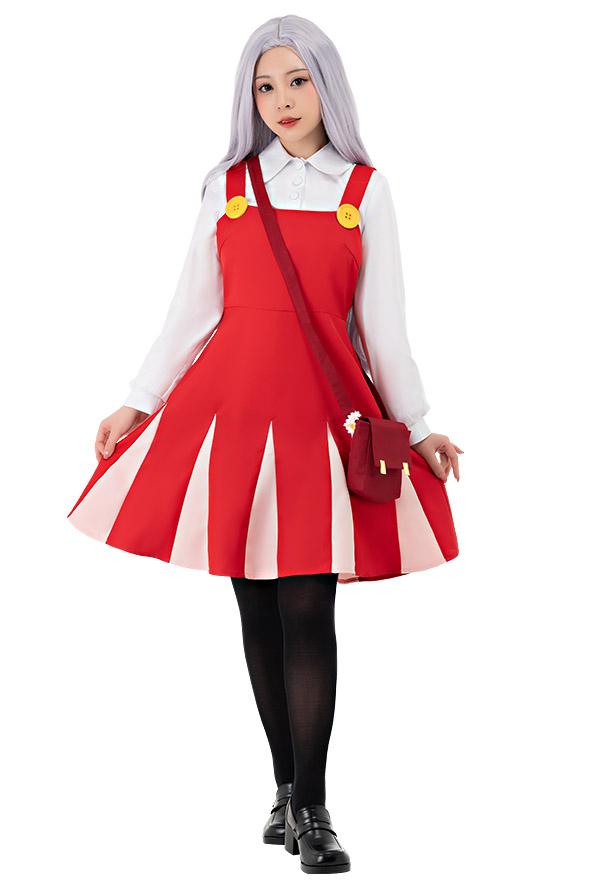 Eri My Hero Academia Cosplay Rot Trägerkleid Tasche Strümpfe Kostüm