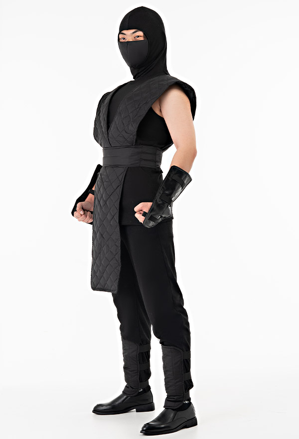 Costume de Cosplay Sub-Zero dans Mortal Kombat Noir avec Masque