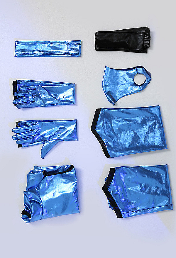 Kitana Blue Ninja Suit Costume - Mortal Kombat Cosplay Bodysuit