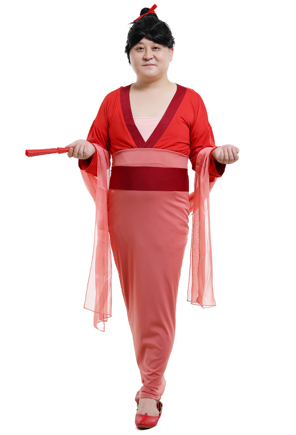 Erwachsene Chinesische Mulan Halloween Party Cosplay Kostüm Rot Kleid