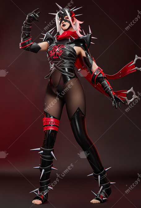 Rival Girl Sue Storm MALICE Skin Cosplay Costume Black Red Bodysuit Full Set